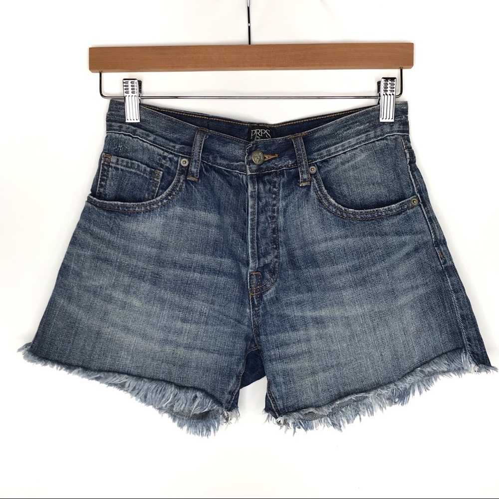 PRPS True Boyfriend Mid-Rise Cut-Off Denim Jean Shorts